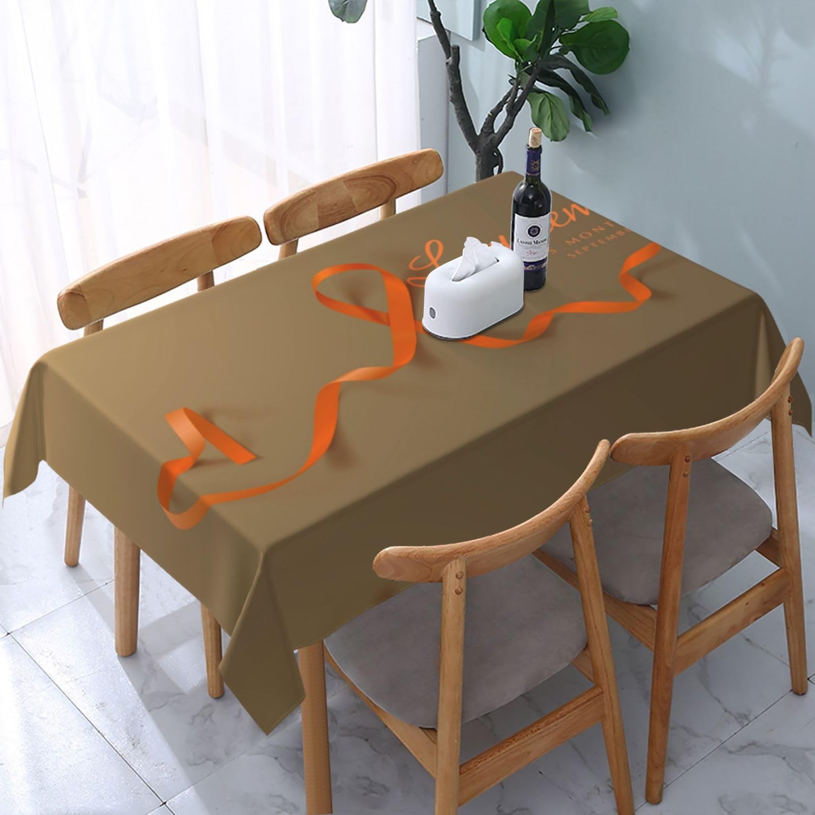 JunHeArt Leukemia Awareness Month Tablecloth Rectangle Table Cover Washable Table Cloths Decor For Kitchen 54" X 72"