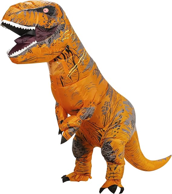 Zi Xi & Zi Qi Inflatable Dinosaur Costume, Trex Costume Adult, Dinasour Inflatable Suits, Dinosaur Outfit, Cosplay Outfit Adult Halloween Dress UP