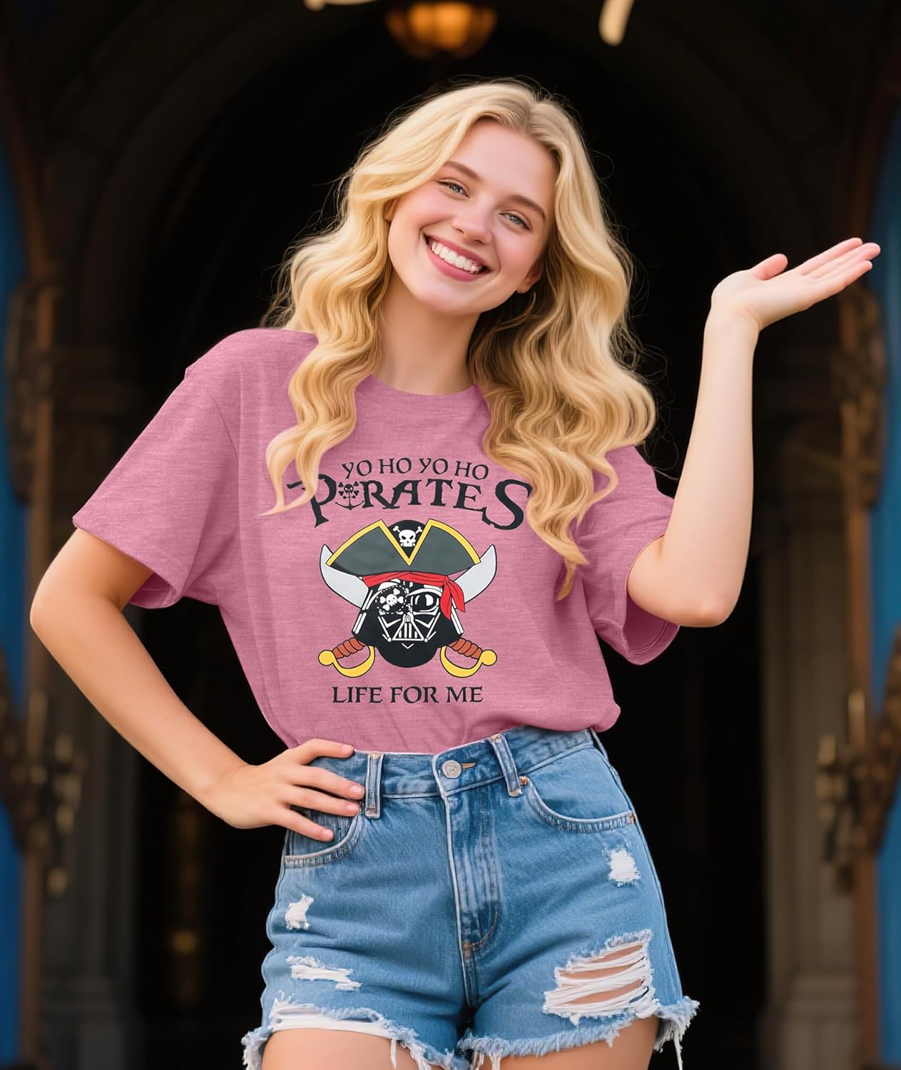 Women Pirate Shirt Life for Me Tshirt Skull and Crossbones T-Shirt Causal Short Sleeve Tee Tops - Image 3