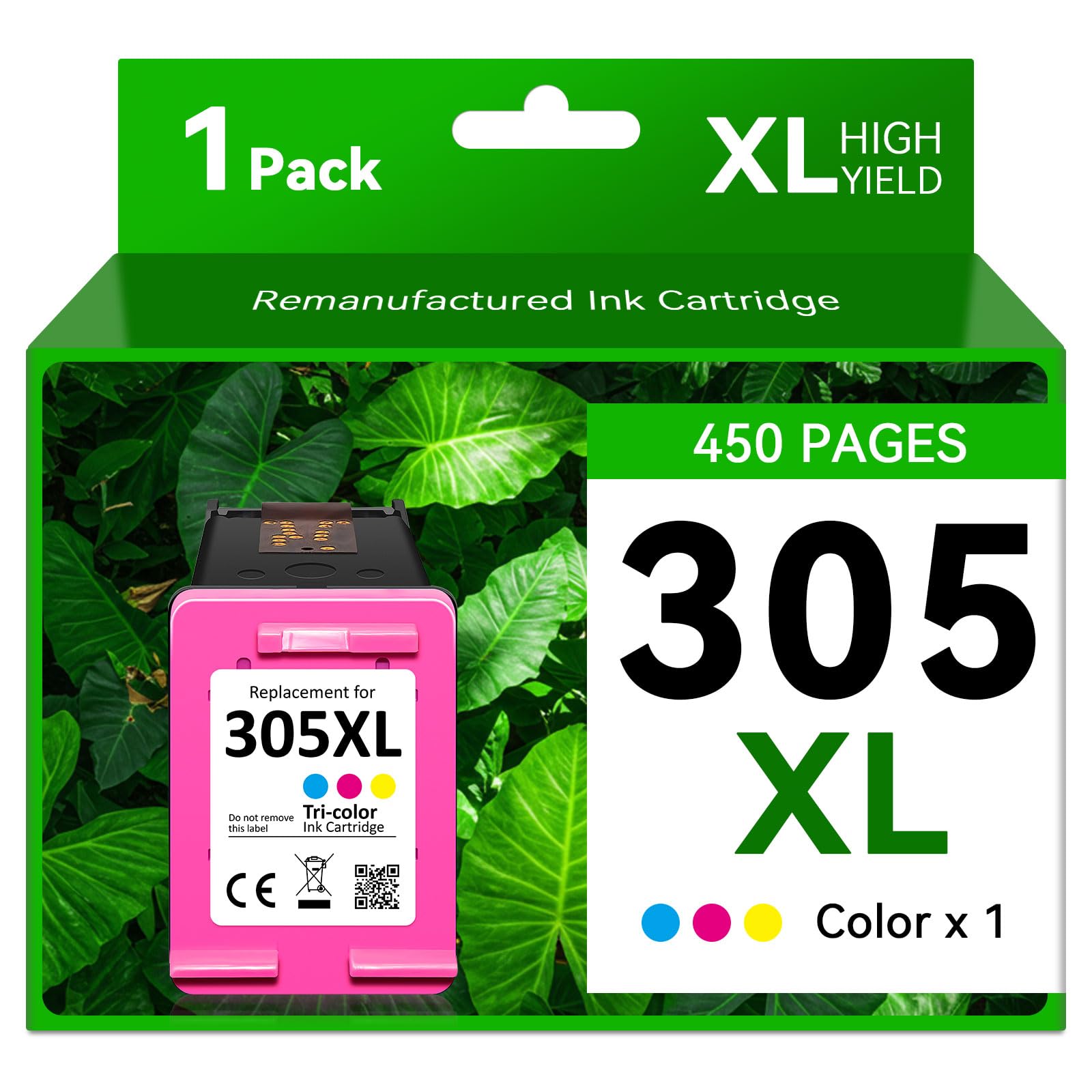 APEXCOLOR 305XL Ink Cartridge Compatible with HP DeskJet 2820e 2800e 2822e 2821e 2823e 4220e 4222e 4230e 6200 - HP 305 XL Color Ink Cartridge