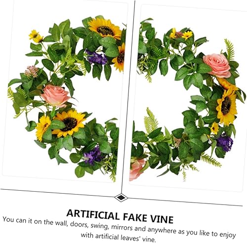 Miniatura 4 de VOSAREA Decoración de arco de boda de vid de girasol DIY, decoraciones de fiesta de ratán, girasoles artificiales