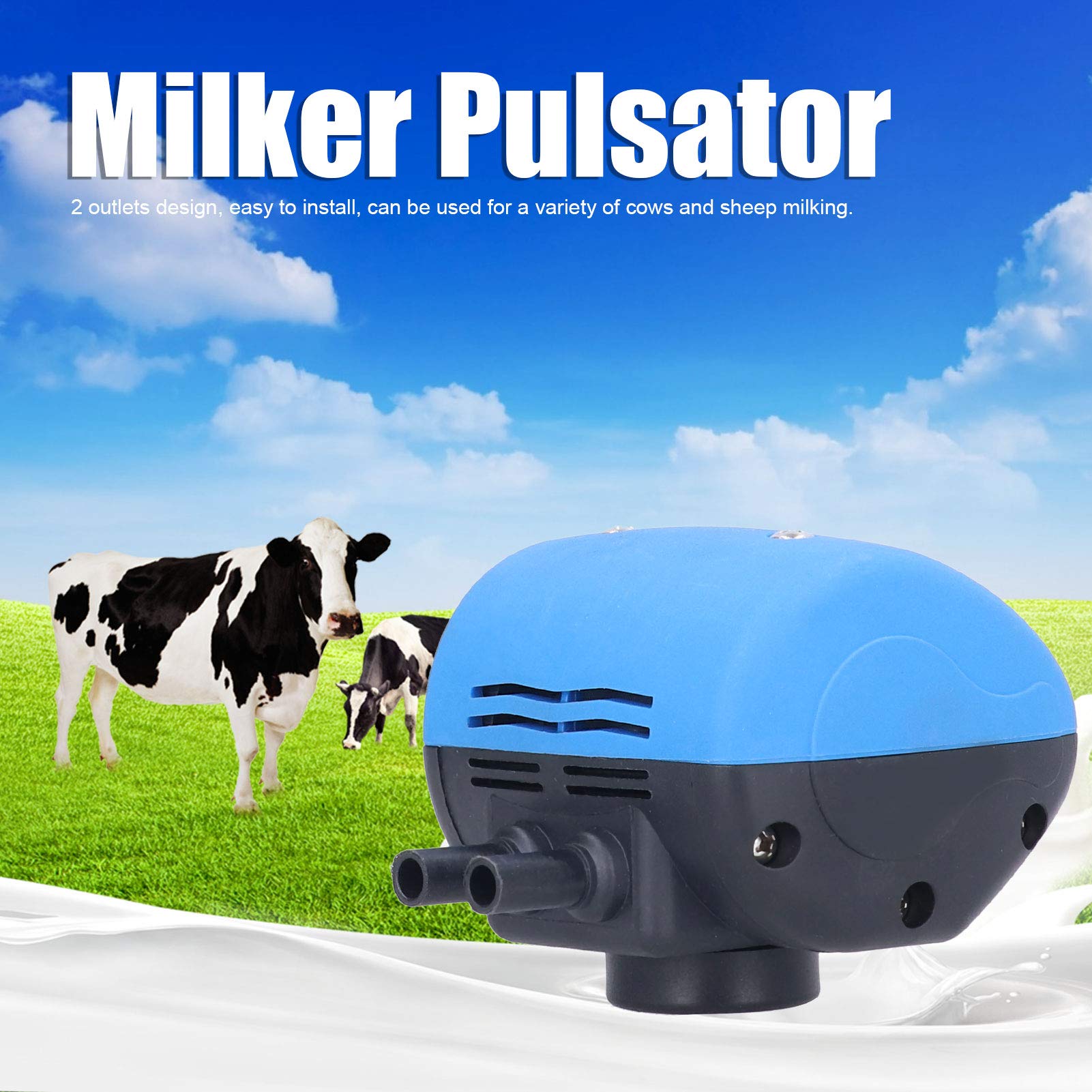 Pulsatore d'aria per mungitura, Mungitrice universale a 2 uscite Accessori per mungitrice regolabili Pulsatore Mungitrice per bovini Capre Mungitore Parti di attrezzature agricole
