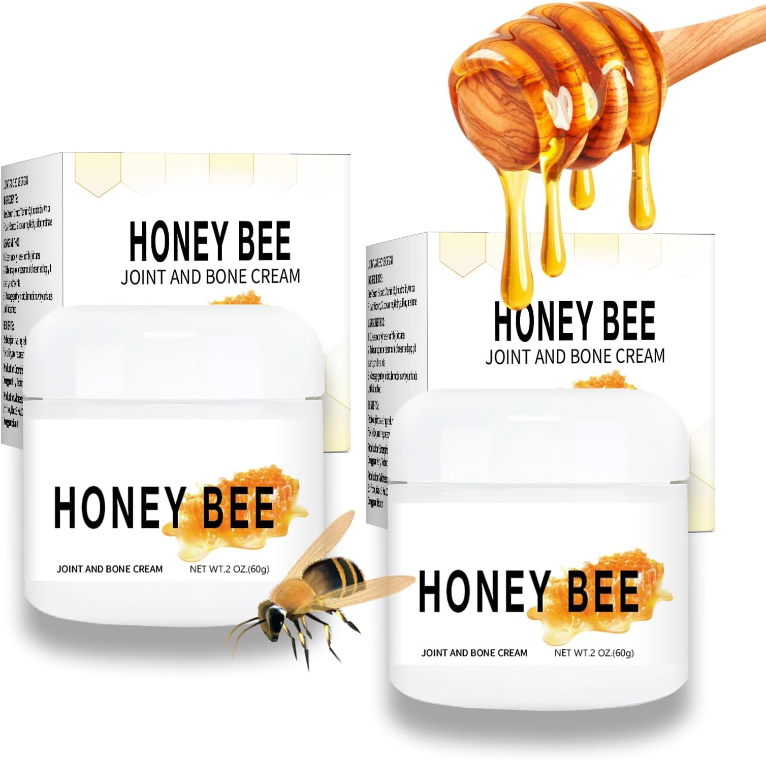 Honey Bee Venom Pain and Bone Healing Cream - Elieving Pain in Joints of Hand & Muscles Bee Venom Gel for Arthritis - 2PCS Bee Venom Pain Cream with Australian Honey Bee Venom - Elieve Sedentary Joint