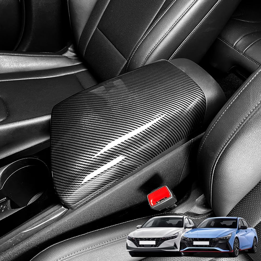 Center Console Armrest Panel Cover Trim Compatible with Hyundai Elantra N 2023-2025 Accessories, Car Interior Accessory-Carbon