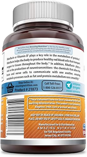 Vista 19 de Amazing Formulas Suplemento dietético de riboflavina de 400 miligramos y 120 cápsulas (sin OMG, sin gluten), promueve la sangre más saludable