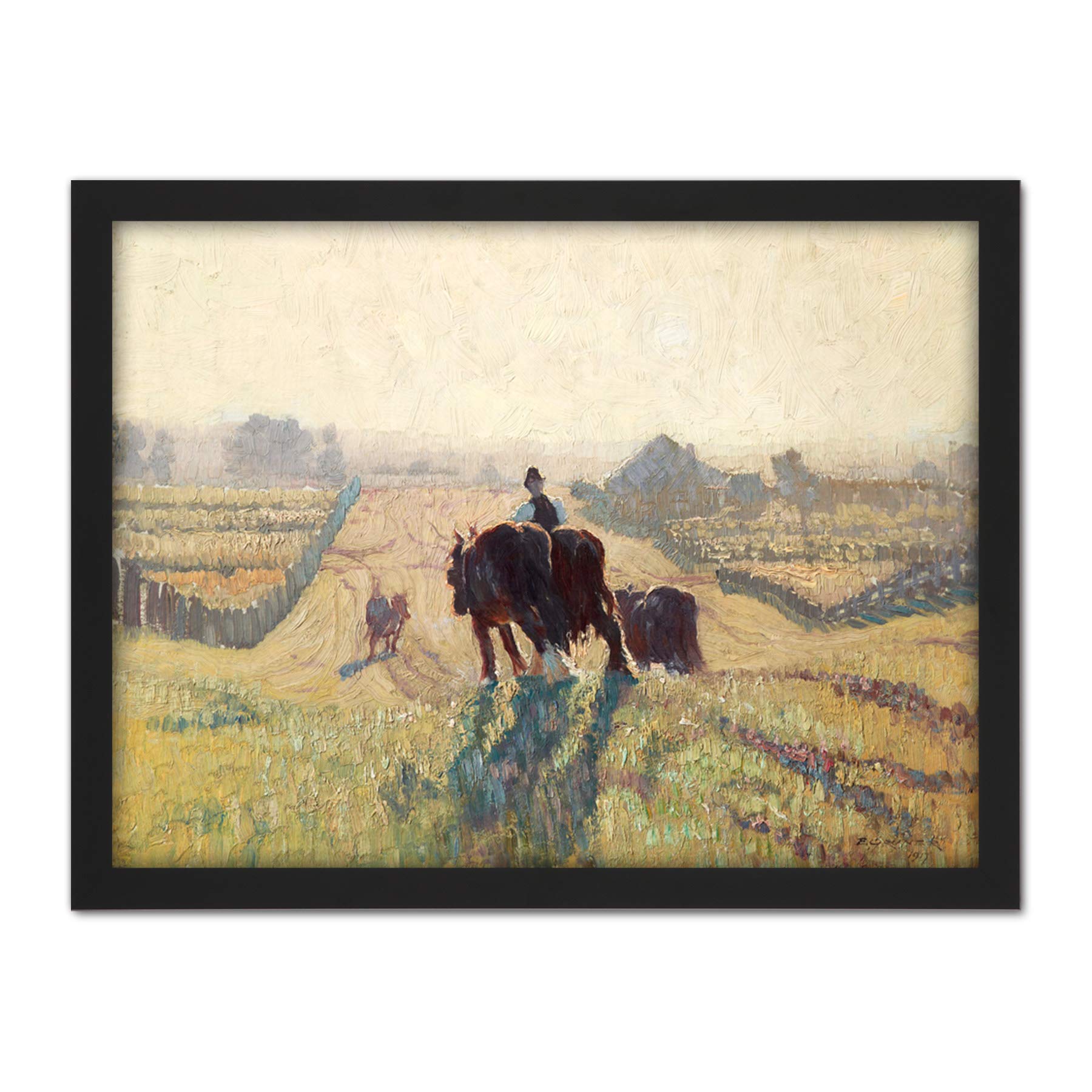 Elioth Gruner Frosty Sunrise Painting Large Framed Art Print Poster Wall Decor 18x24 in