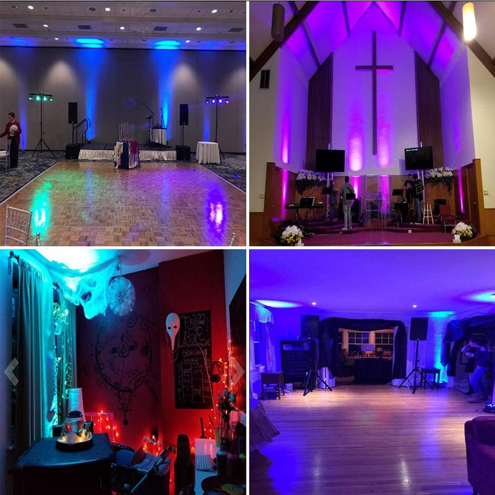 UKing 4 PCS Par LED DMX 72W, RGB 36 LED Lumière de Scène 7 Modes avec Télécommande DMX512 Effet de Lumière Sono pour Disco DJ Soirée Anniversaire Mariage