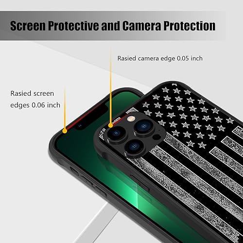 Miniatura 4 de DAHAOGUO Funda compatible con iPhone 11, diseño de bandera estadounidense gris oscuro, silicona suave TPU+PC, parte trasera antideslizante, esquinas