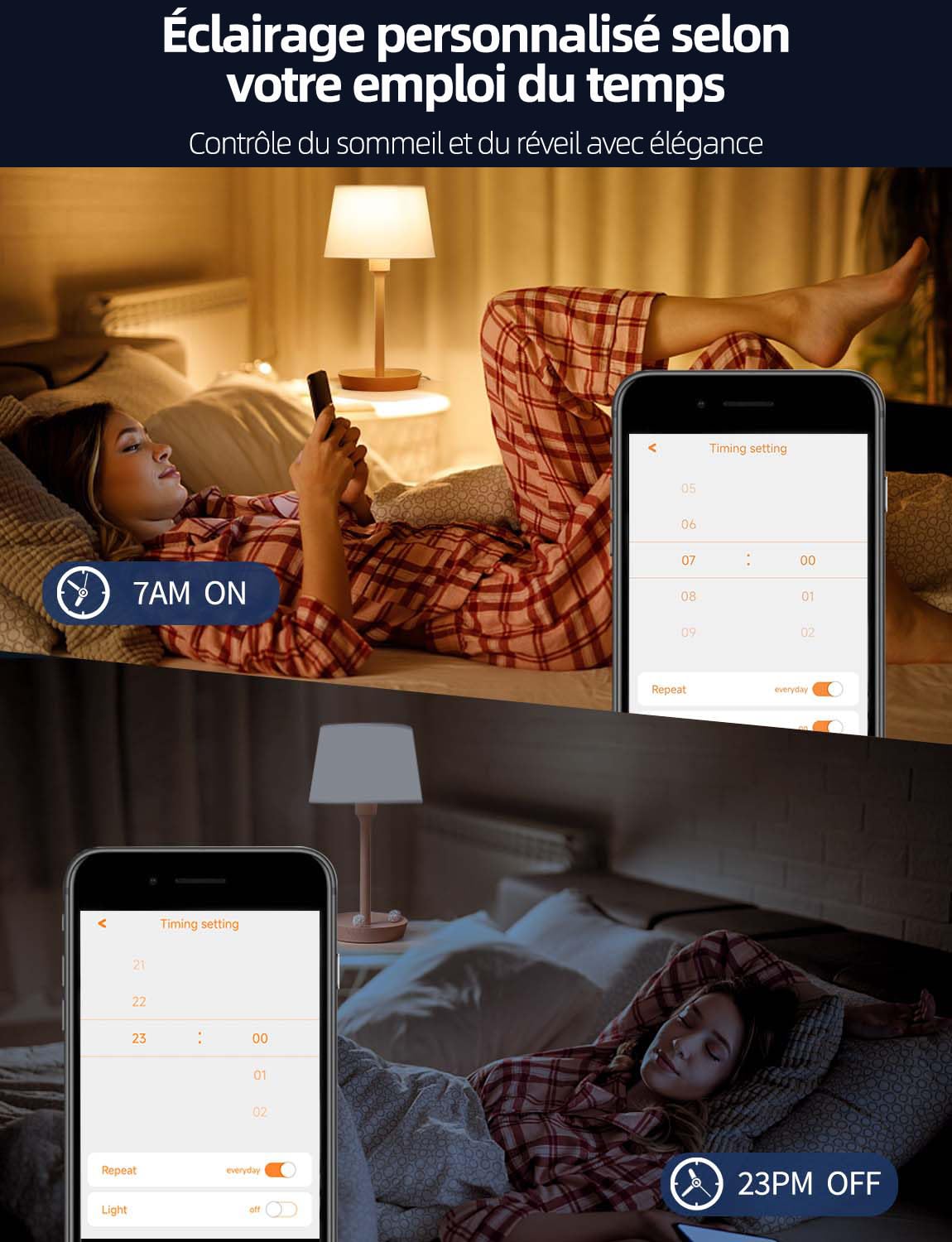 Ampoule Connectée à Alexa Google Home 9W E27 WIFI Intelligente LED