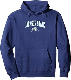 Jackson State Tigers Arch Over Logo Officially Licensed Navy Pullover Hoodie