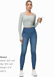 THE GYM PEOPLE Women's High Waisted Jeggings Pants Stretchy Tummy Control Skinny Jean Leggings with Pockets
