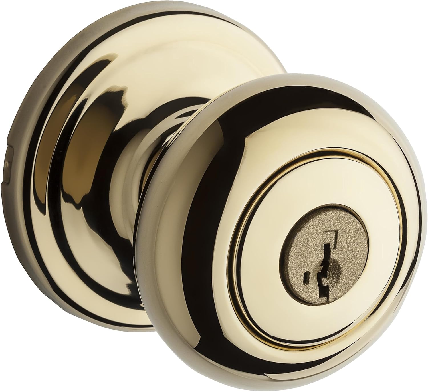 Kwikset 740H-S Hancock Keyed Entry Single Cylinder Knob Set with SmartKey - Polished Brass