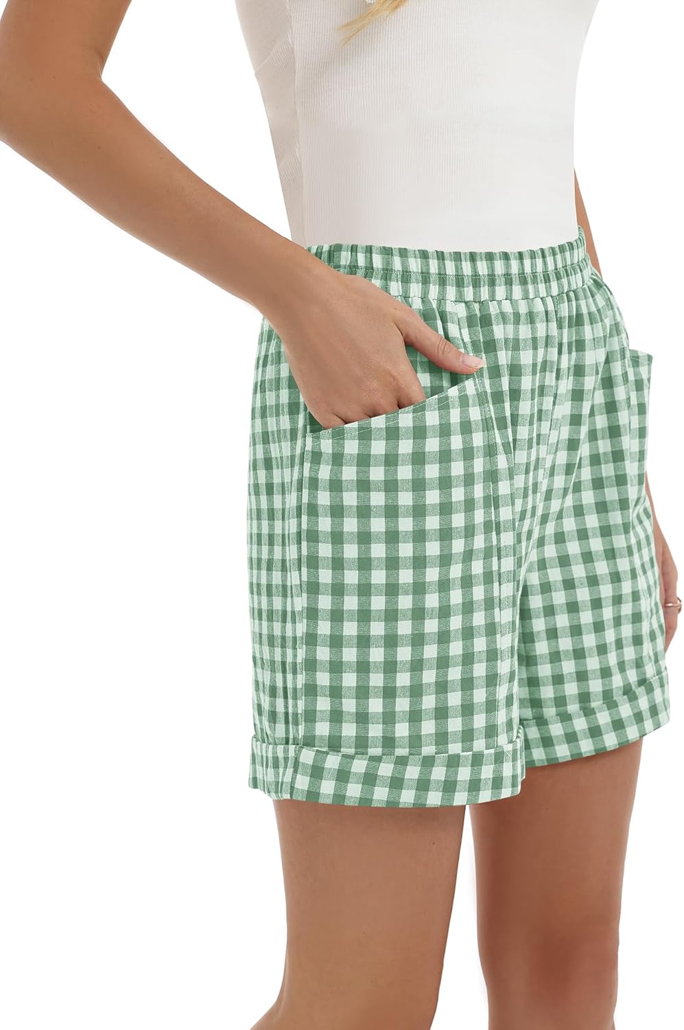 iWoo Womens Cute Shorts Trendy Summer Elastic Waist Casual Cotton Shorts Spring Fashion 2026 - Image 5