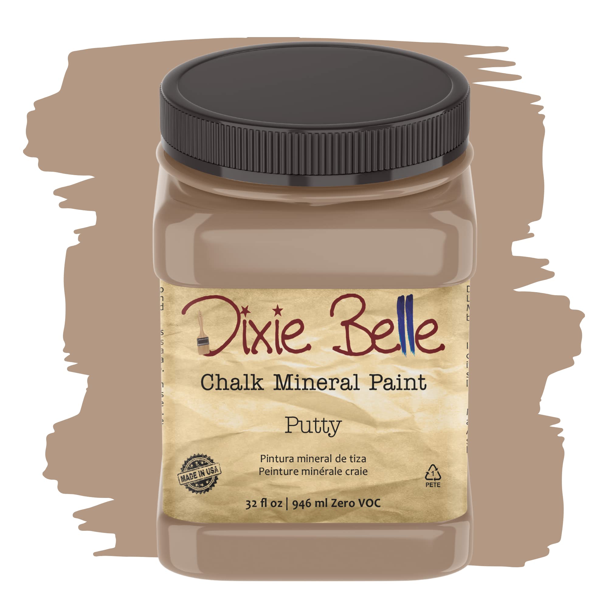 Dixie Belle Paint Company Chalk Finish Furniture Paint - Caviar (32oz) - Matte Black Chic Chalk Mineral DIY Furniture Paint — view 281