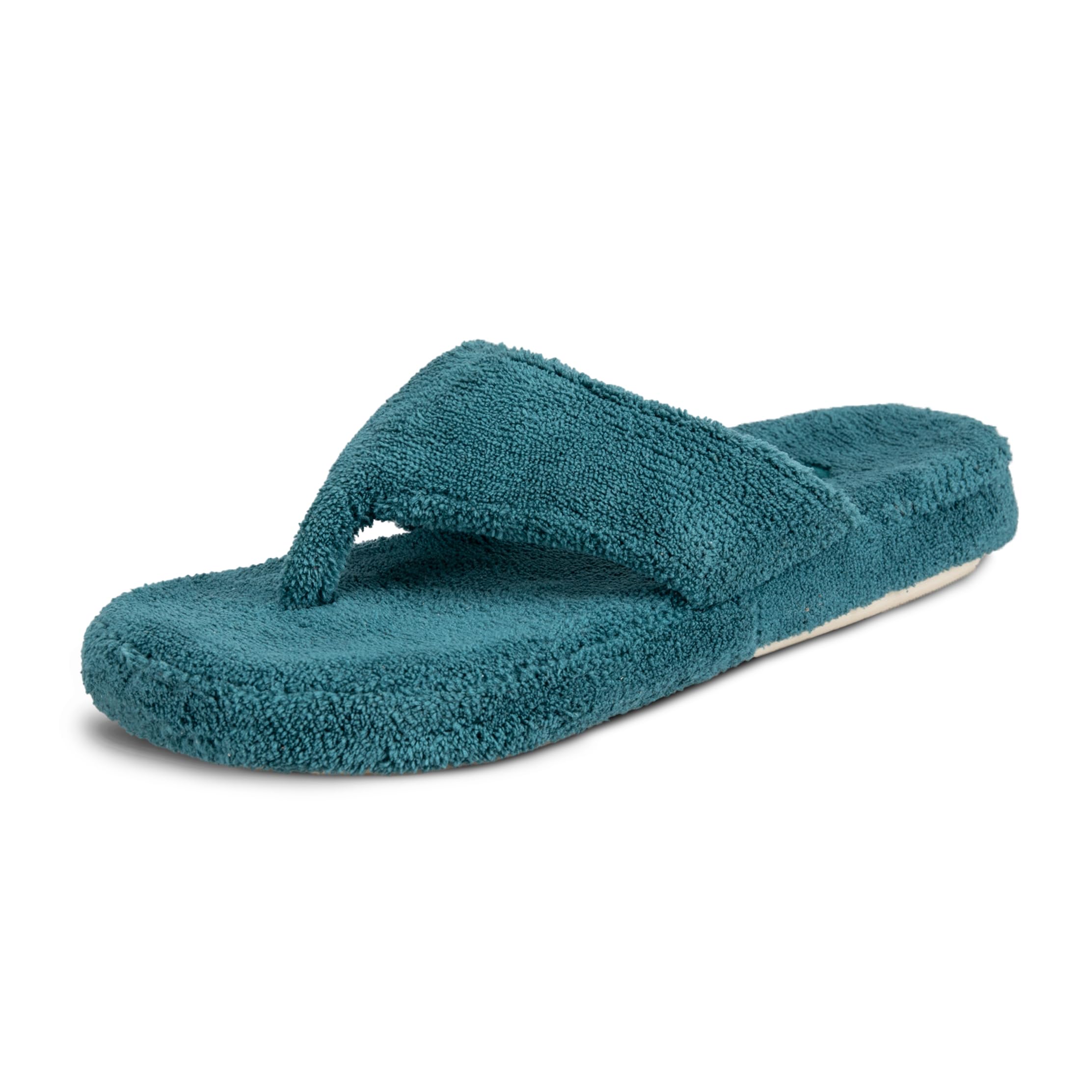 Acorn Women's Spa Thong Slippers with Cloud Contour Comfort - Arch Support and Plush Fluffy Terry Lining, Perfect for Beach, Camping, Poolside, or