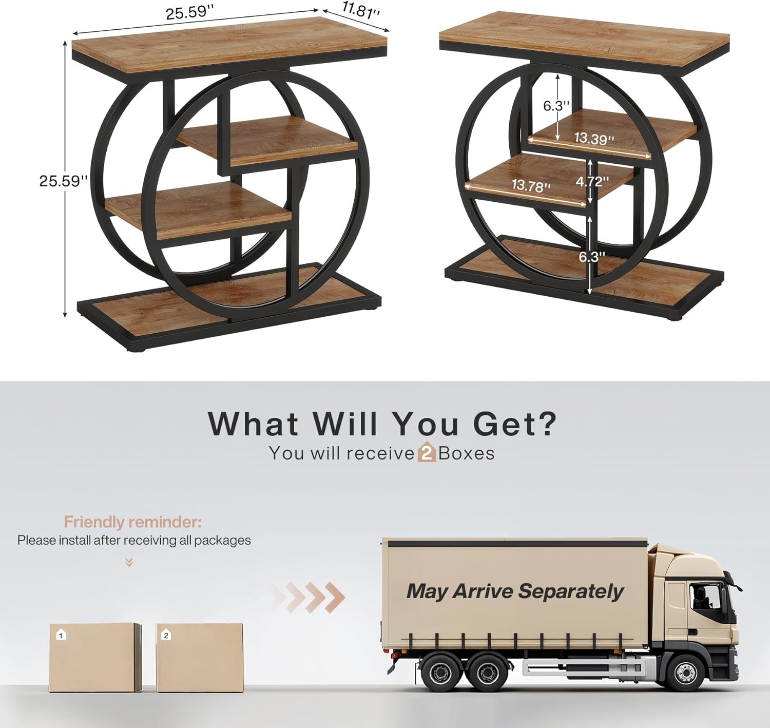 Package contents for Tribesigns End Table Set