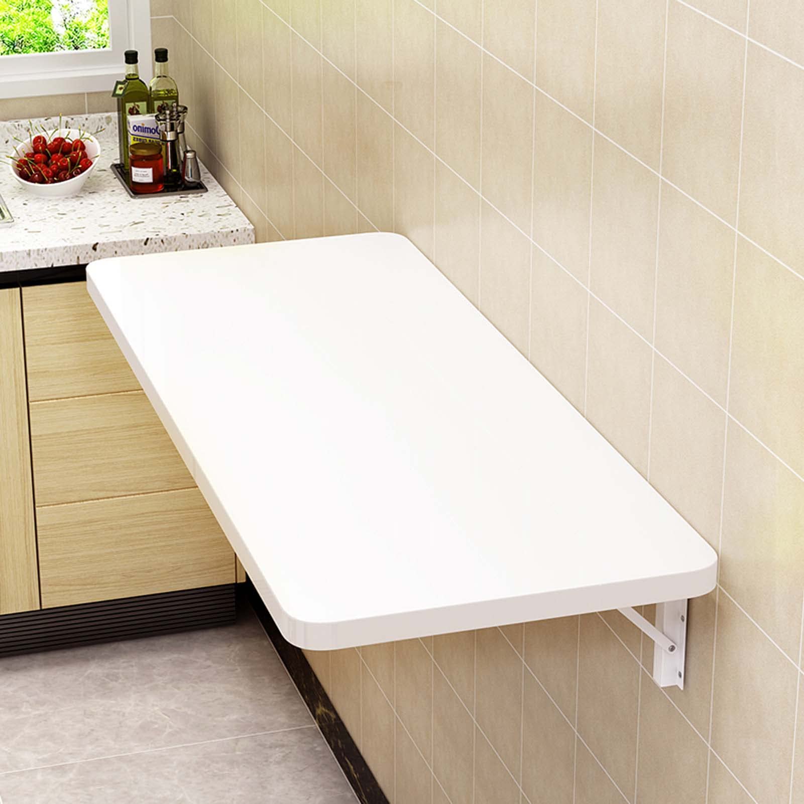 GBRJUYF Foldable Wall-Mounted Table 90x50cm - Space-Saving Multi-Function Kitchen Desk, Wall Writing Table for Living Room, Bedroom, Office - Compact and Stylish Solution