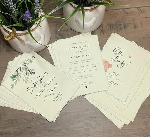 Miniatura 3 de Wanderings Papel de algodón grueso hecho a mano con borde deckled  textura prensada en frío  pintura, acuarela, dibujo, escritura, tarjetas,