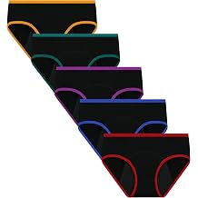 Nalwort Womens Period Underwear Menstrual Period Panties Slim Postpartum Cotton Panties 5 Pack