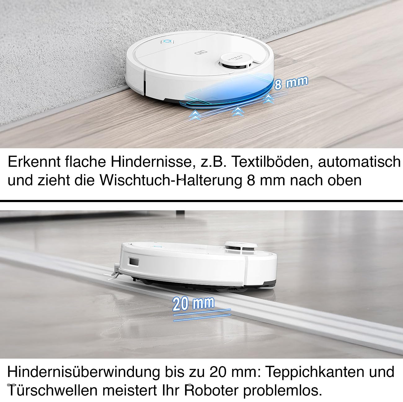 Sichler Haushaltsgeräte Staubsaugerroboter: HOBOT LEGEE Q10 Multiroom-Wisch- und Saugroboter, WLAN, Lidar, 5000 Pa (Saugroboter mit Ladestation, mit Sprühfunktion, iPad)