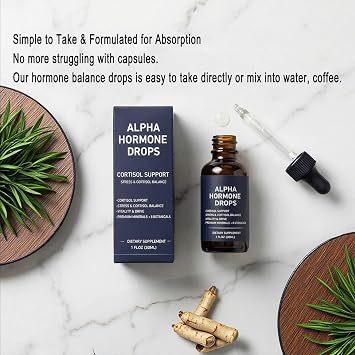 RISEVITALS Alpha Hormone Drops for Men Hormone Balance Support Supplement 2 Fl Oz (60 mL)