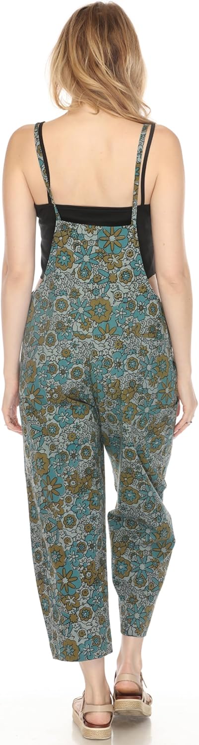 Lakhays Flower Power Oversized Overalls