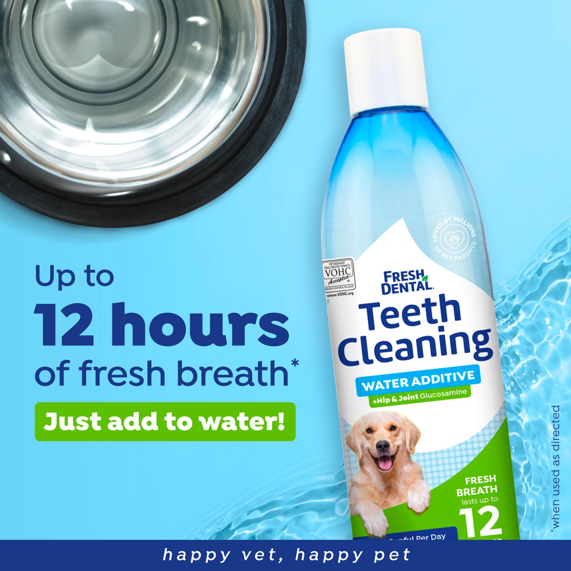 Natur&eacute;l Promise Fresh Dental Hip and Joint Supplement & Dental Water Additive for Dogs, 18oz Bottle - image 2