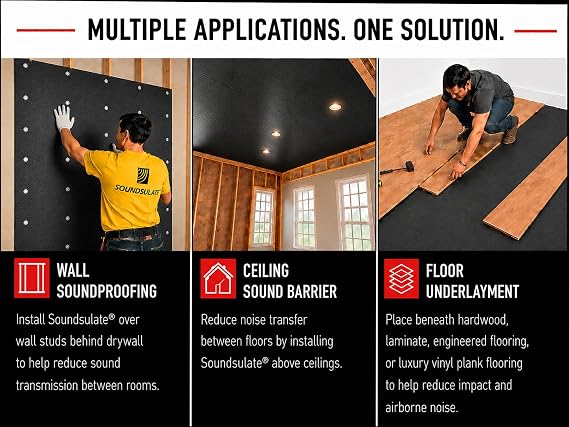 Soundsulate 2 lb Mass Loaded Vinyl, MLV, Soundproofing, Sound Barrier, 4' x 15' x 6 Rolls (360 sf)