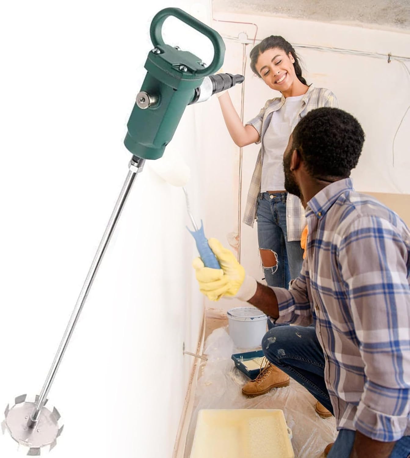 Pneumatic Paint Agitator Mixer, Heavy-Duty Air Agitator for Paint & Ink Dissolving, Professional Bracket Design, Efficient Mixing Tool for Smooth Application