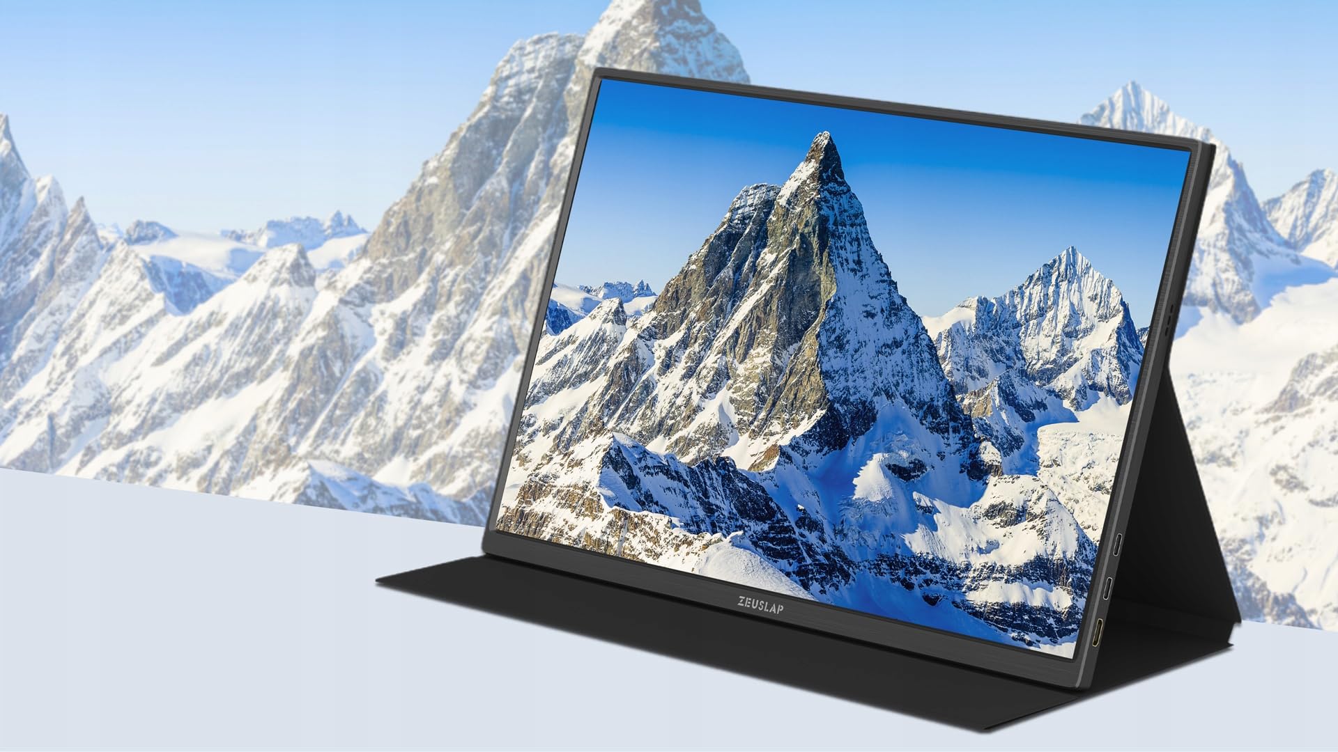 ZEUSLAP Z14 Lite Pro Monitor Przenośny Dotykowy 14" 1920x1080 IPS LCD 16:10 HDR USB-C Mini HDMI Dodatkowy Ekran do Laptopa Smartfona Konsoli Pracy Rozrywki VESA 75x75 Głośniki