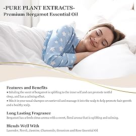 EUQEE Bergamot Essential Oil 118ml Pure Bergamot Oil for Aromatherapy, Diffuser, Sopa Candle Making, Large Bottle with Gift Box -4 fl.oz