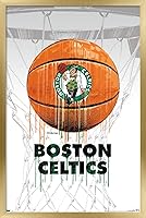 Vista 19 de Trends International NBA Boston Celtics - Póster de pared Drip Ball 20, 14.725 x 22.375 pulgadas, versión enmarcada de madera de granero