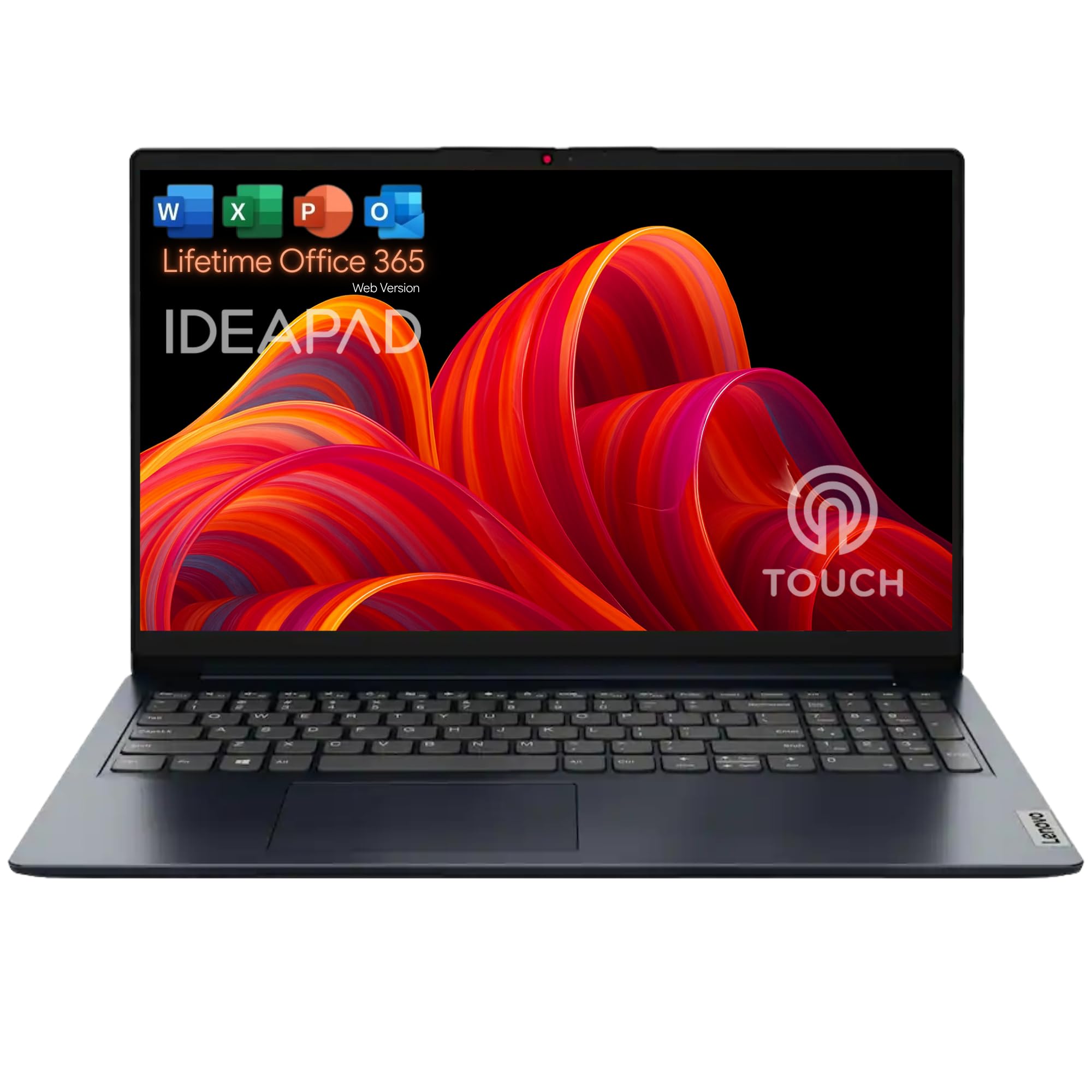 Lenovo IdeaPad Business Laptop with Lifetime Office 365 for The Web - 15.6" FHD Touchscreen Display - Intel 13th 10-Core i5 (Outperforms i7-1255U) - 16GB RAM - 1TB SSD - Windows 11 w/o Mouse