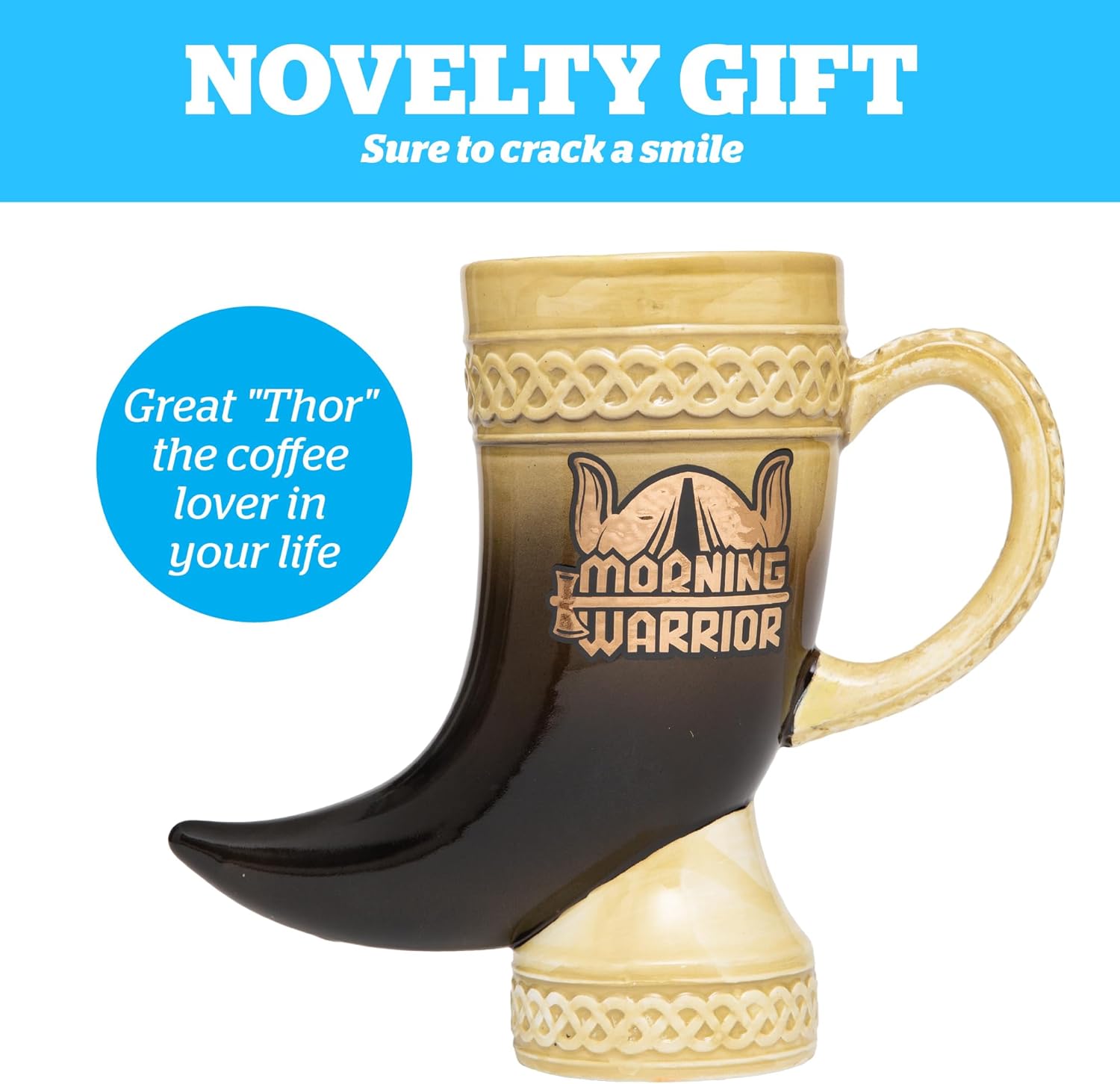 BigMouth Inc Coffee Warrior Mug, 29 Oz Viking Horn Shaped Mug, Funny Gifts Men and Women, Large and Novelty Coffee Cup - Image 5
