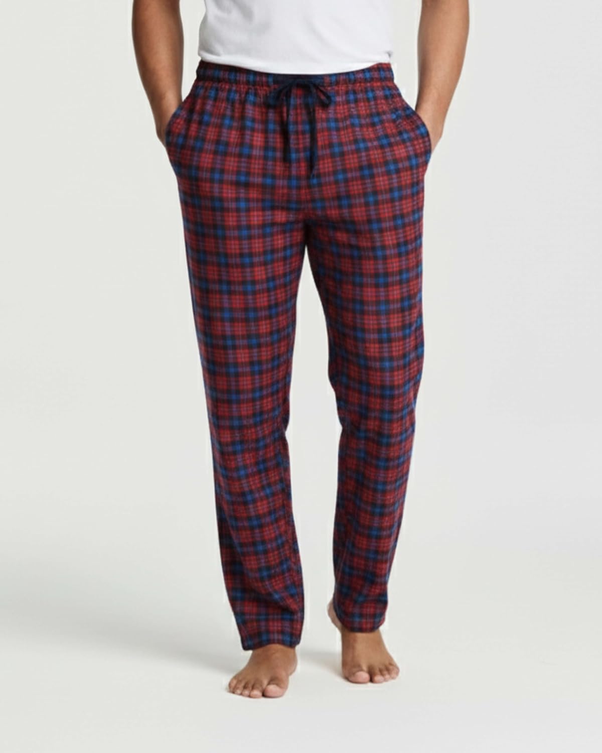 Real Essentials 3 Pack: Men's Soft Cotton Flannel Pajama Pants PJ Lounge Bottoms Elastic Waist Pockets (Big and Tall) - Image 2