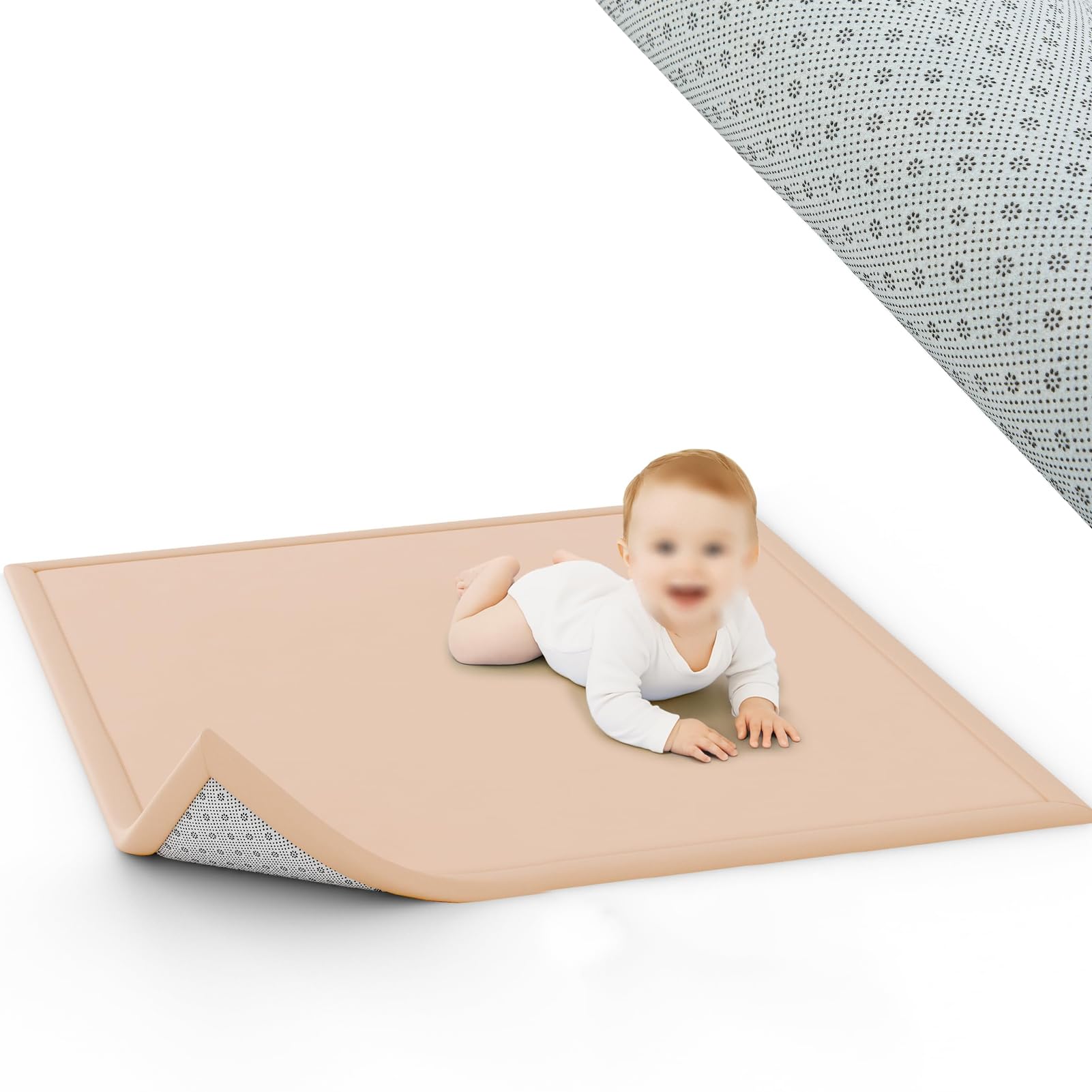 2 cm Thick Baby Play Mat for Floor 150 x 150 cm , Floor Padded Playmats for Babies, Baby Mats for Floor Play, Thickened Playmat for Babies, Machine Washable, for Crawling & Playing, Non-Slip Bottom