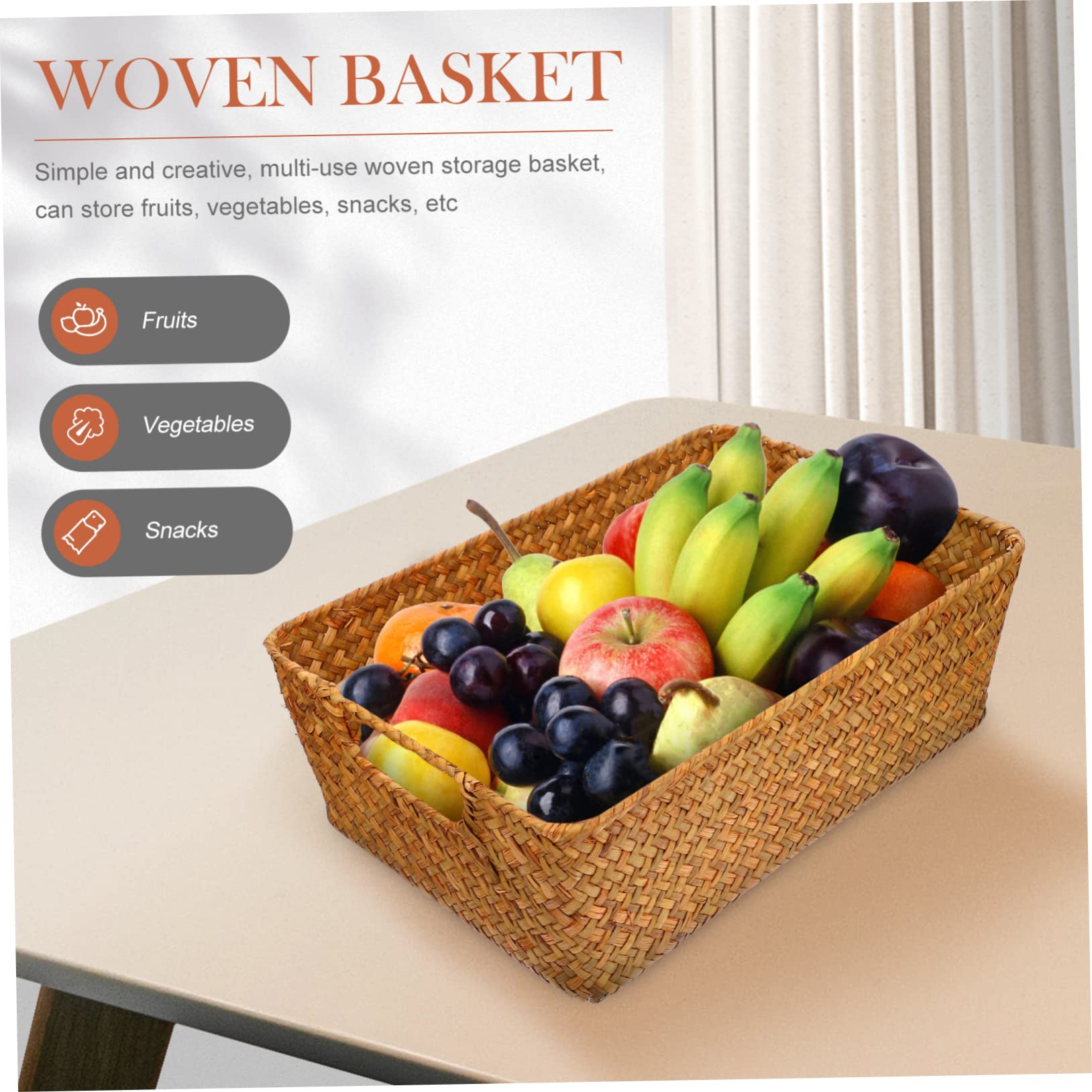 OUNONA 2stücke Wickelkorb Aus Geflochtenem Material Indoor Brotkorb Dekorativer Aufbewahrungskorb Für Zuhause Büro Supermarkt Robustes Langlebiges Material Sanften Farben