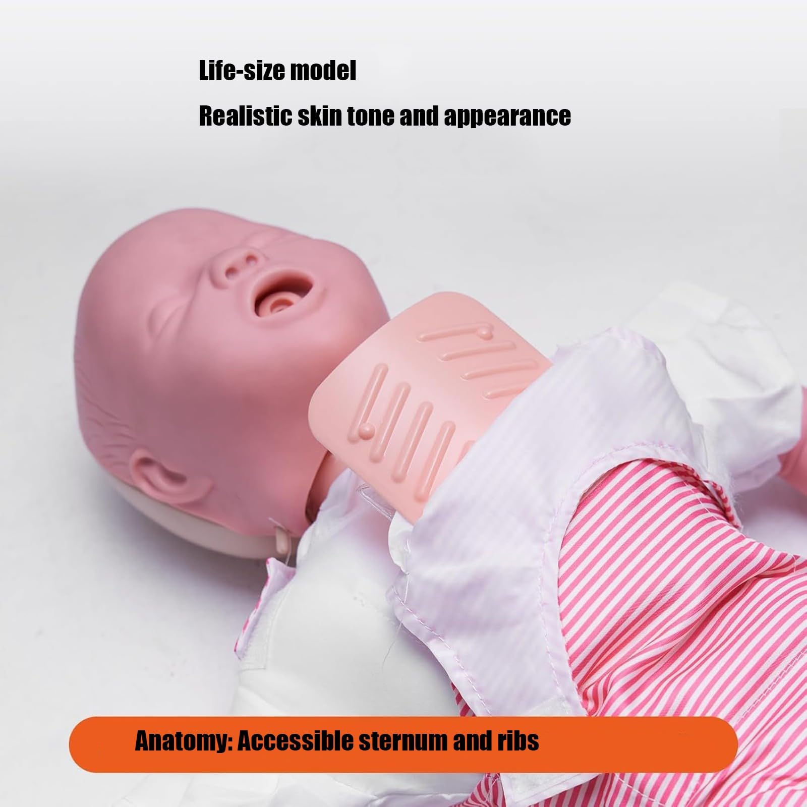 Säuglings-Wiederbelebungspuppe, Silikon-CPR-Puppe für Babys, kardiopulmonale Wiederbelebungspuppe für Patientenaufklärung und -unterricht A