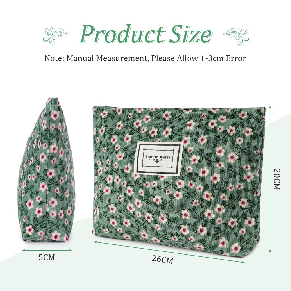 Aucuu Trousse de Toilette Voyage, Trousses de Maquillage en Toile, Cosmétiques à Glissière Portable, Sac de Organiseur Cosmétique Femme - 3