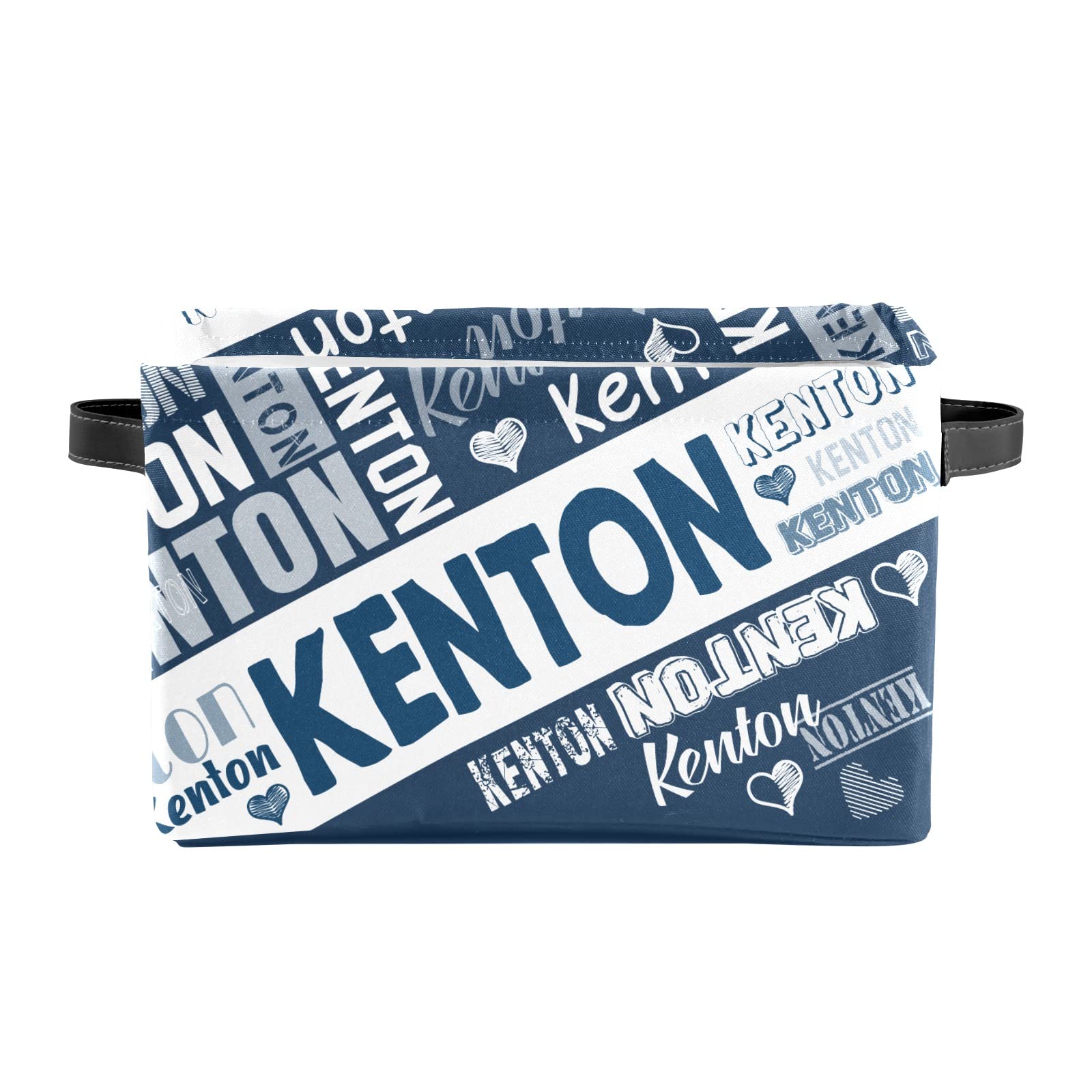 ZAACUSTOM Personalized Collapsible Toy Storage Basket Bin with Name, Custom Storage Box Organizer for Kids Boys Girls Pets Toys, Clothes, Shelf Closet Nursery Customized Bin with Handles, 1 Pack