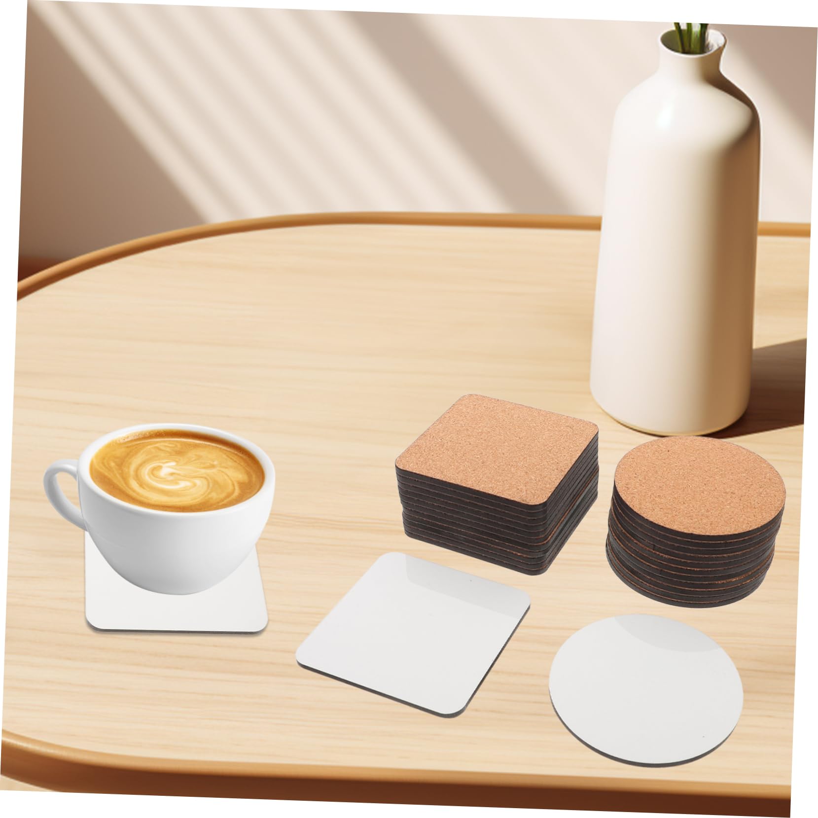 Ciieeo 24piezas Posavasos De Corcho para Sublimación Unidades Protección para Superficies para Manualidades y Decoración