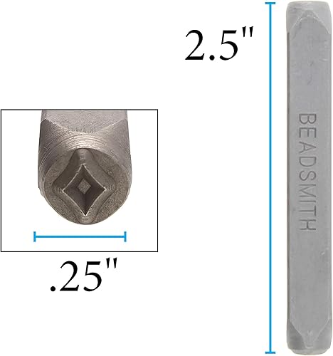 Miniatura 3 de The Beadsmith Sellos de diseño de acero - Herramientas de estampado de joyas, diseño de diamante, 2.25 pulgadas con base de 0.236 in
