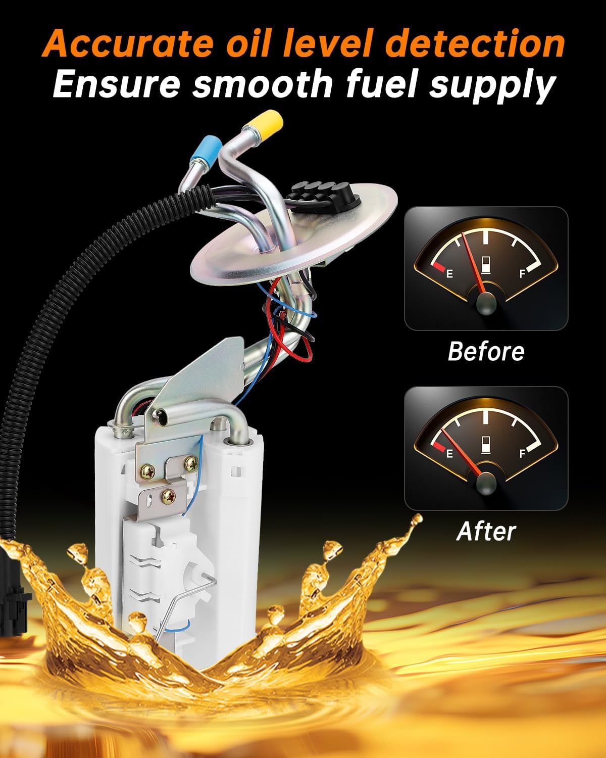 OKLPF Electric Fuel Pump Module Assembly SP2007H Compatible with 1990 1991 1992 1993 1994 1995 1996 1997 Ford F150,1990-1996 Ford F250,1997 F250 HD,1990-1997 Ford F350,L6 4.9L V8 7.5L 5.8L 5.0L