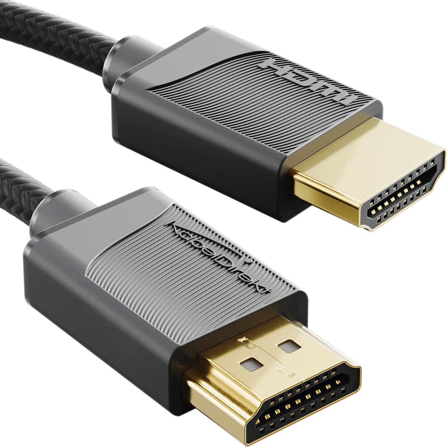 KabelDirekt – Kabel HDMI-8 4K/2.1K – 1,5m – cienki Ultra-Slim, pokryty plecionką FlexMesh (8K@60Hz, 48Gbit/s, najnowszy standard, kabel do gier dla PC/PS5/Xbox, monitor/TV/projektor, czarny)