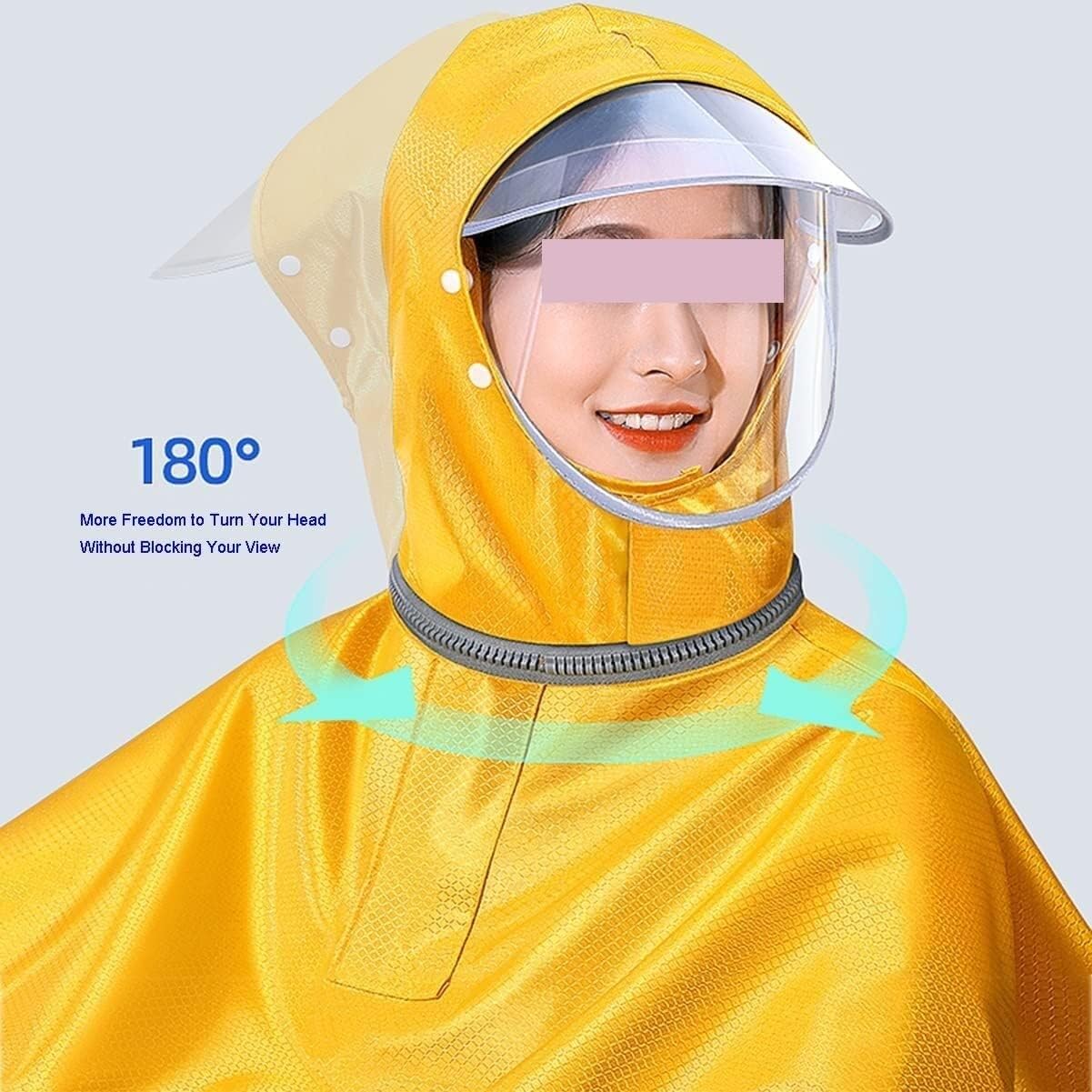 Funda para Lluvia con Capucha para Silla de Ruedas, Poncho para Bicicleta, Impermeable para Ciclismo, Poncho Impermeable con Capucha para Lluvia con Cubierta para Espejo retrovisor, Capa par