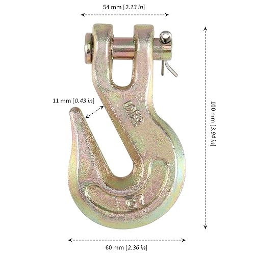 Miniatura 2 de MANCHAP Paquete de 6 ganchos de agarre de horquilla de 5/16 pulgadas, gancho de seguridad de cadena de remolque G70, gancho deslizante de horquilla
