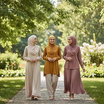 NOOR Premium Jersey Hijab Set - 3-Pack Soft & Breathable Head Scarf Wrap for Women in Gift-Ready Box