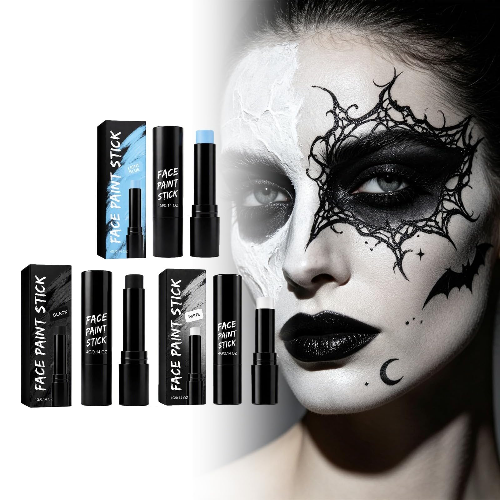 Stick do malowania twarzy, kremowa farba do ciała | Na bazie wody nietoksyczny obraz do twarzy zrób na Halloween Cosplay, impreza, makijaż SFX, sport,