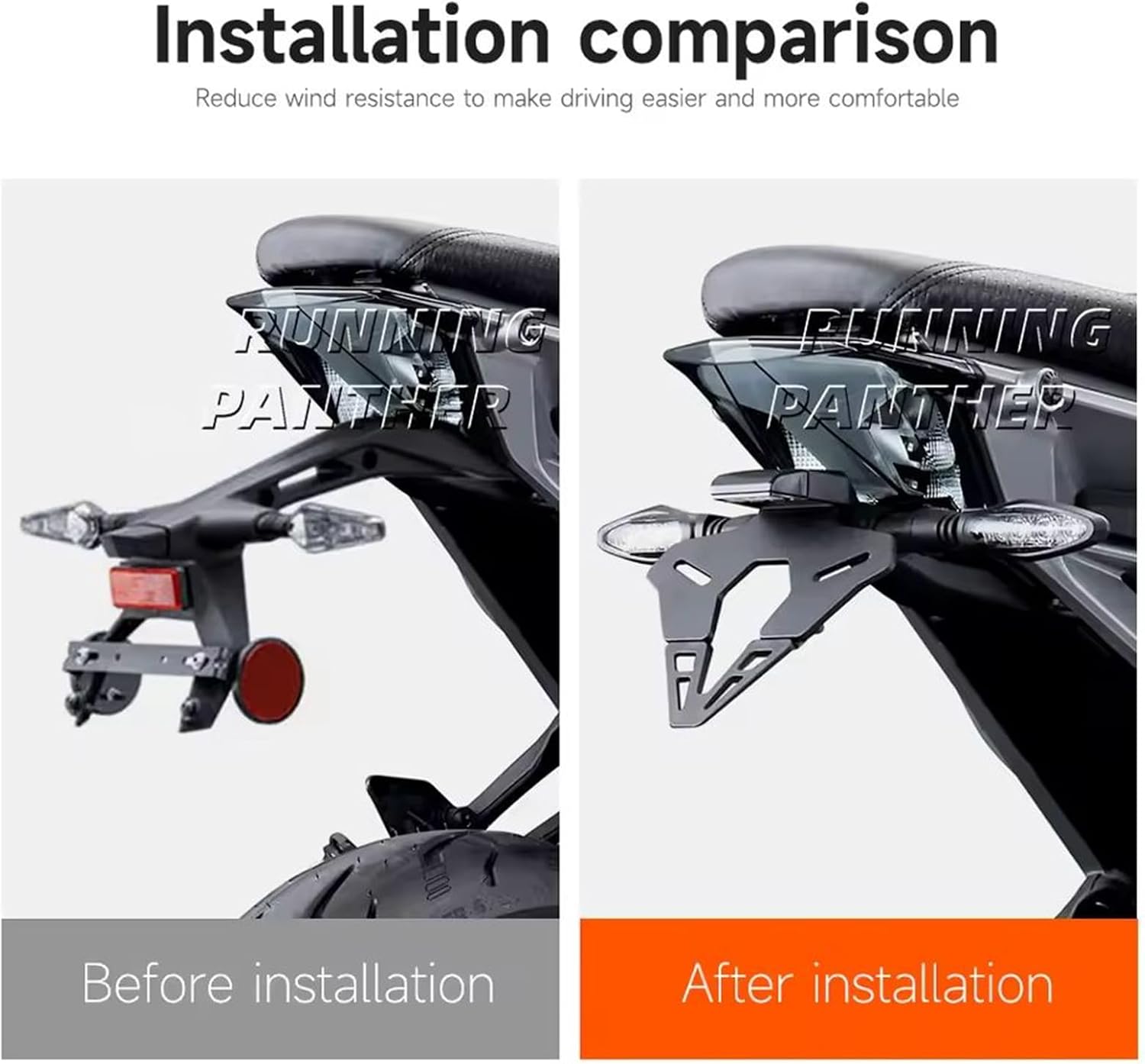 New Motorcycle Fender Eliminator Fits for KTM 390 DUKE 2024- for Tail Tidy OEM and Aftermarket Turn Signals with LED Light Interface Rear Short Tailstock Neat License Plate Holder Tailstock Bracket