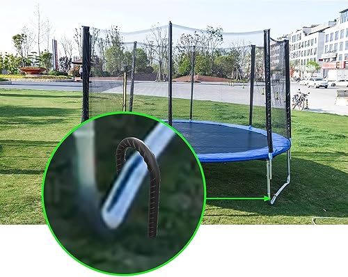 Miniatura 5 de AAGUT Paquete de 8 estacas de refuerzo de 16 pulgadas con gancho en J resistente, estacas de acero para cercas de alambre, color negro